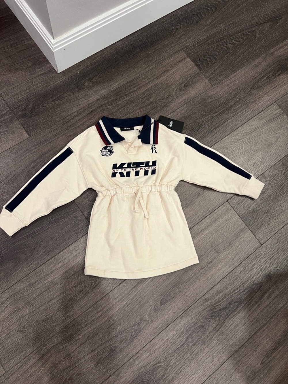Kith Cream Polo Dress with Navy Trim